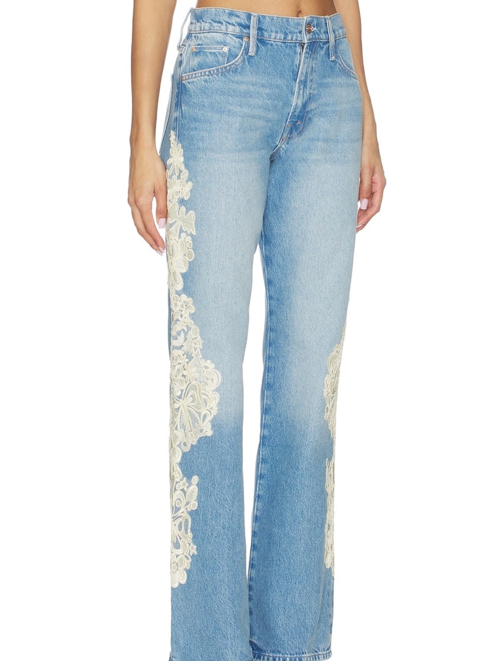 MOTHER Chomp Jeans Lace Trim. Sold out.